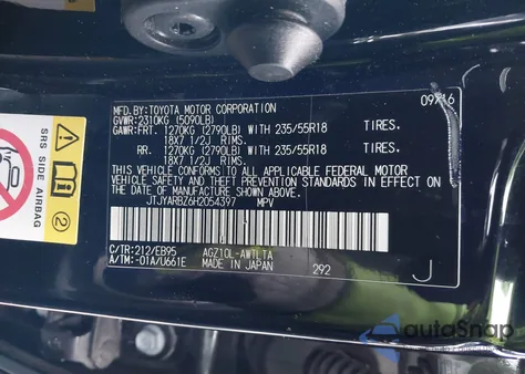 2017 Lexus Nx 200T F Sport from USA, damaged, VIN JTJYARBZ6H2054397